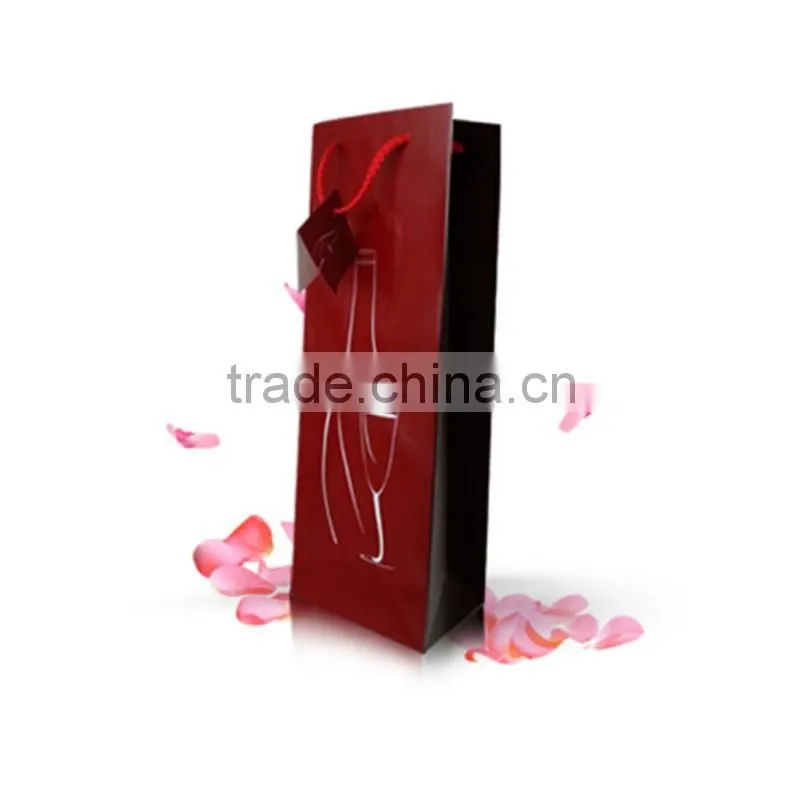 Luxury brown kraft paperpackaging wine paper bag