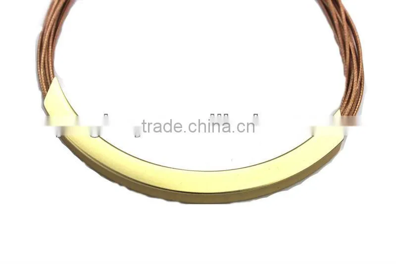 2014 Fashion brass tube necklace in matt silver