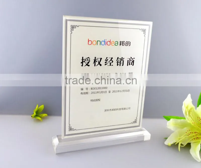 Hot sale clear A6 slanted acrylic plastic menu holder
