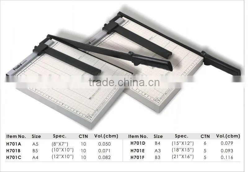 Steel Plate Surface Paper Trimmer with Rubber Paperweight or Line Ruler