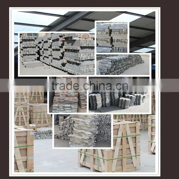 Natural glude Black culture stone wall cladding decoration wall panel