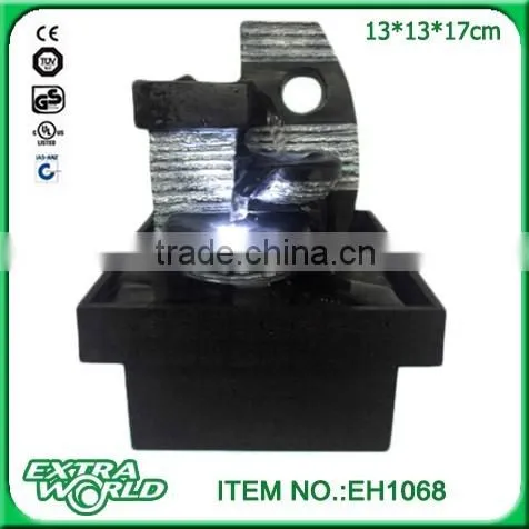 indoor decoration artificial rock waterfall with pot