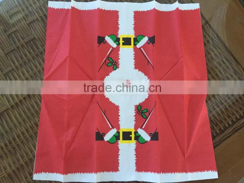 Santa tunic colors printed paper napkin