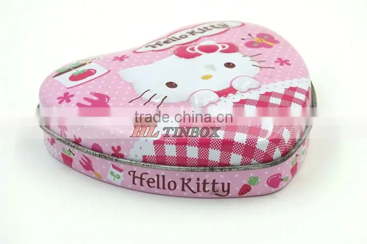 Heart Shape Cartoon Tin Can for Candy Chocolate Gift