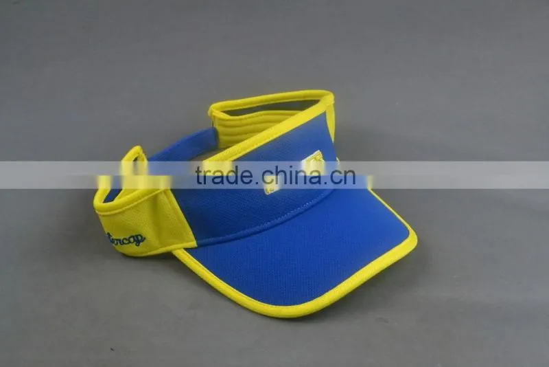 China supplier custom 100% polyster sun visor cap with 3D embroidery