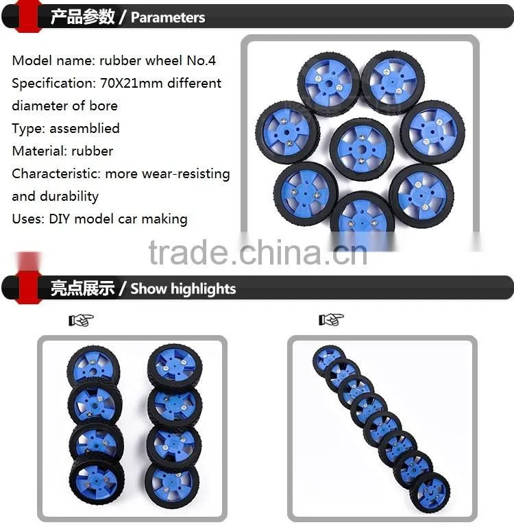 DIY intelligent Car Robot Accessories: high quality Rubber Car Wheel Tire No.4