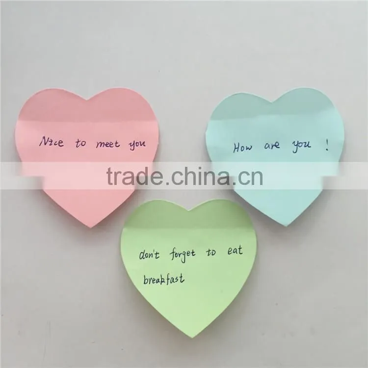 Wholesale promotional die cut heart-shaped combined notepad sticky notes