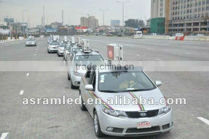 wifi 3G USB RJ45 slim wireless programmable p5 led taxi top advertising signs taxi roof top advertising signs