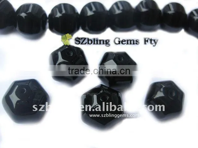 Natural loose gemstone black onyx round brilliant cut necklace