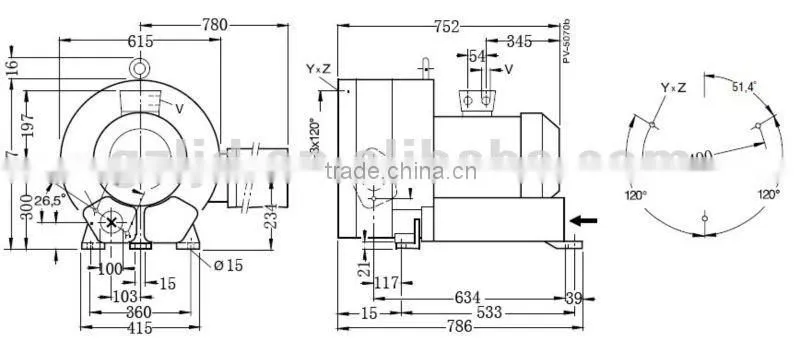 1310M3/H double stage heavy ring blower