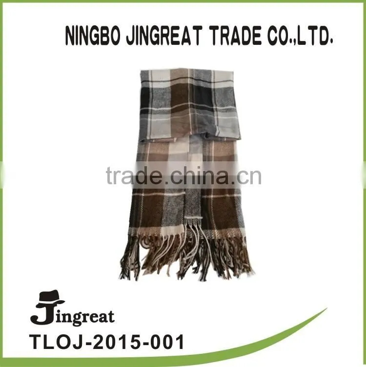 custom classical checked warm polyester scarf