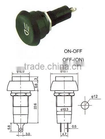 push button switch illFL6-010 uminated rectangular momentary latching