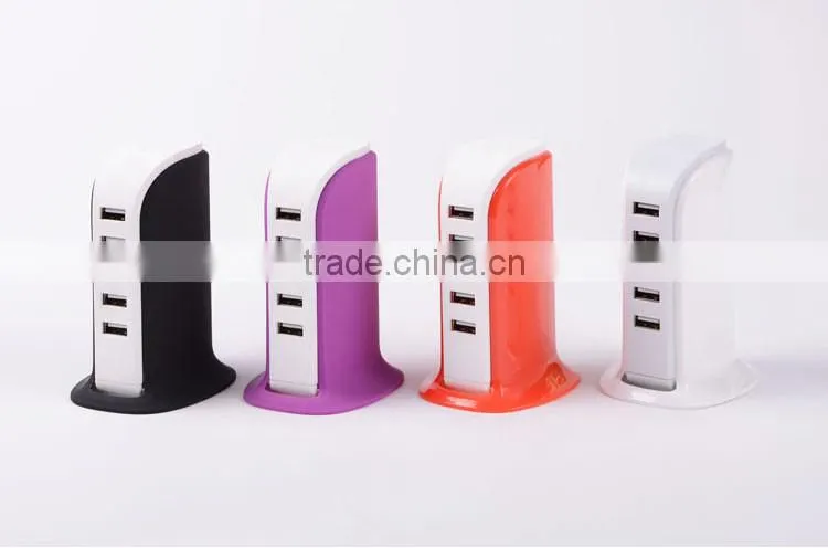 Desktop 5V 4A smart mobile phone usb fast charger with 1.5m cord