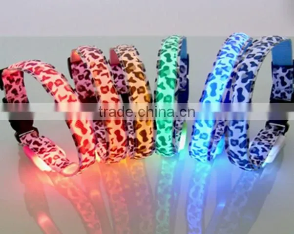 2017 Hot pure color LED Dog safety Collar Top Quality Pet Product