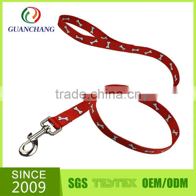 China factory custom print logo nylon dog collar and leash