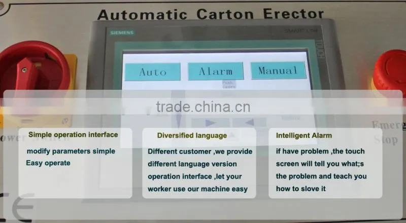 Good quality Automatic carton erector machine with siemens control system