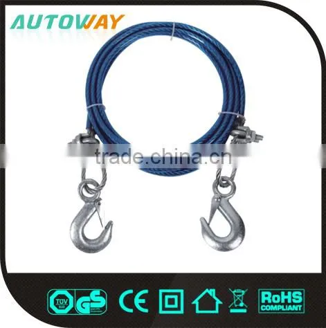 10mm S Shape Hook Car Steel Tow Rope With Cover