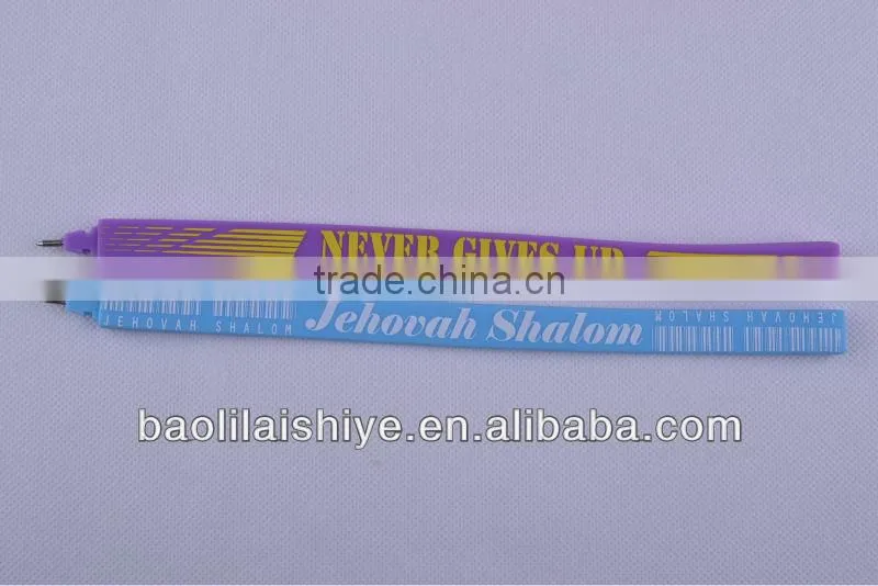 Newest product!!! Portable soft & flexible advertising & promotional gift multifunction slap silicone wristband pen for writting