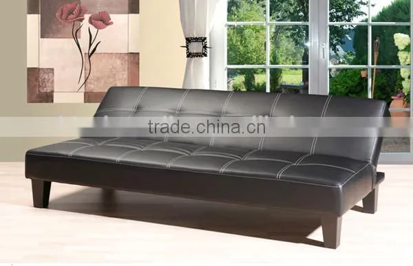 SFA00012 PU sofa bed,living room modern PU sofa bed,wood sofa legs folding sofa bed