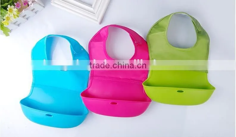 Silicone Roll Up Bib with Comfort-Fit Fabric Neck
