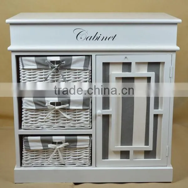 White Handcraft wicker/willow kitchen cabinet basket