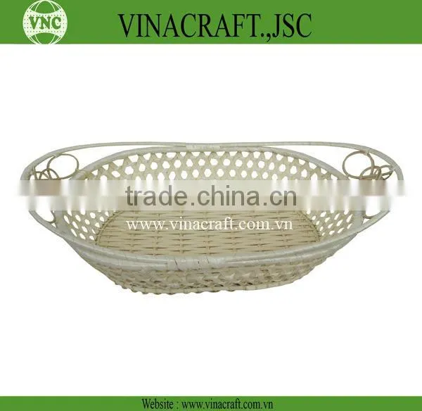Bamboo tool basket with four dividers