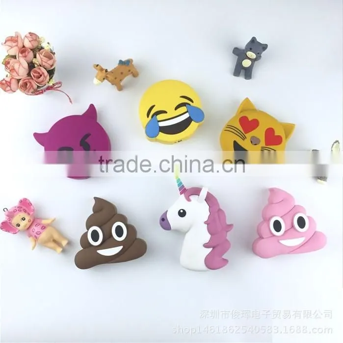 2016 Emoji unicorn Emotion Power Bank Emotion Power Bank External Battery Unicorn Funny Cry Tear Kiss Poop