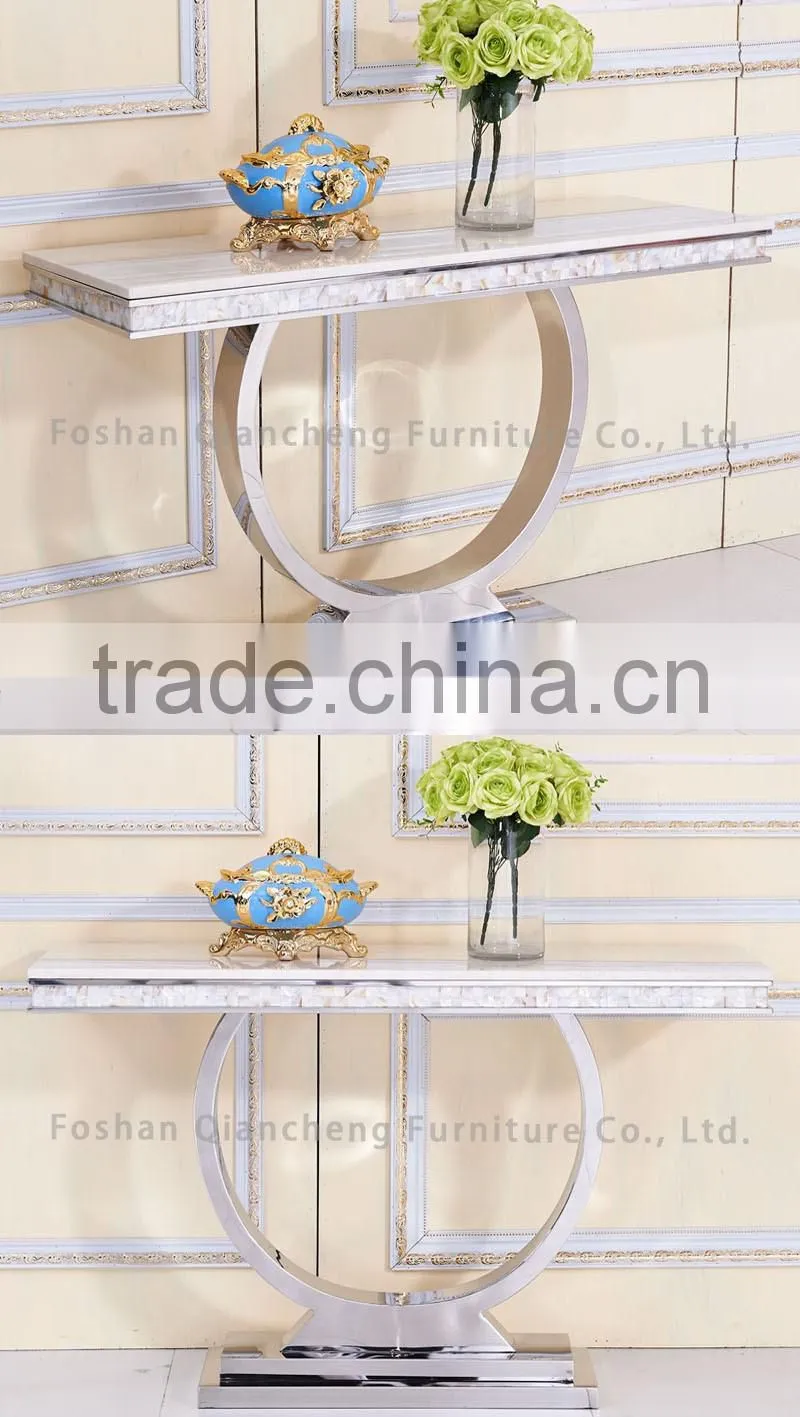 Italian style luxury hotel white marble console table