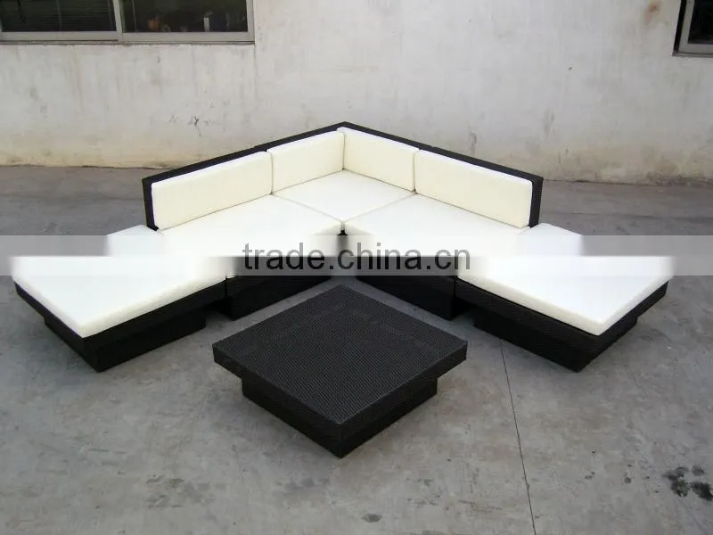 Outdoor corner rattan sofa set PE wicker garden furniture
