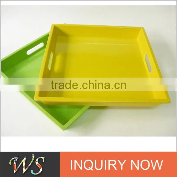 Eco-friendly Bamboo Fiber Rectangle Handled Platter