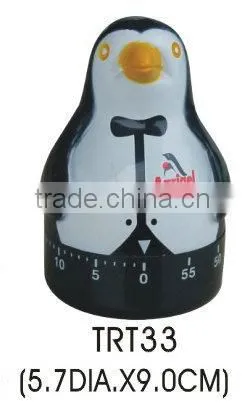 Penguin shape plastic countdown kitchen timer/mechanical timer