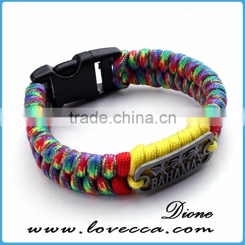 Wholesale paracord survival bracelet adjustable buckle bracelets for outdoor emergency