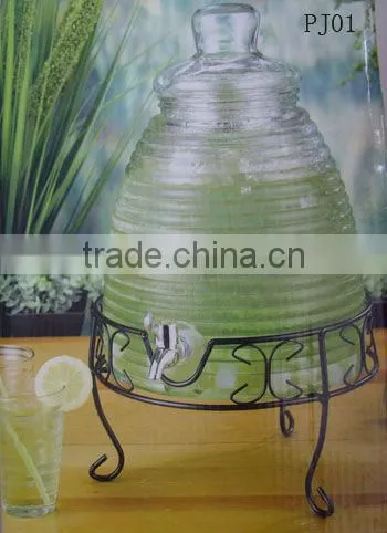 PJ01 with stand clear glass beverage dispenser