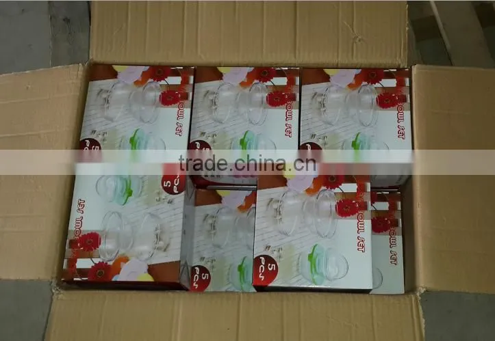 different color lids glass bowl set for wholesale