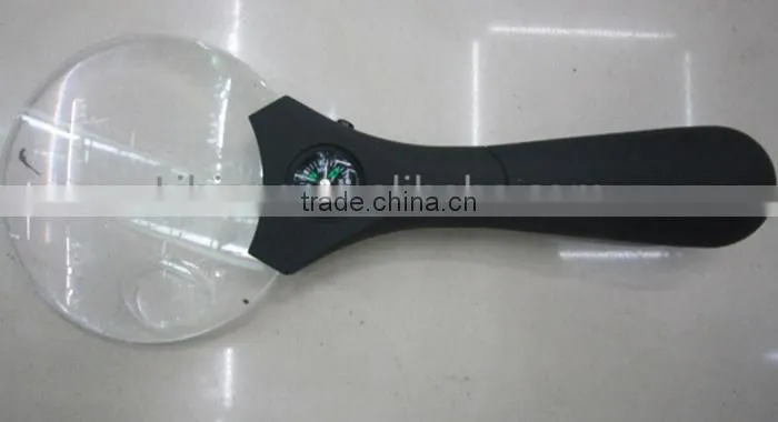 Cheap high quality magnifying glass with compass and light