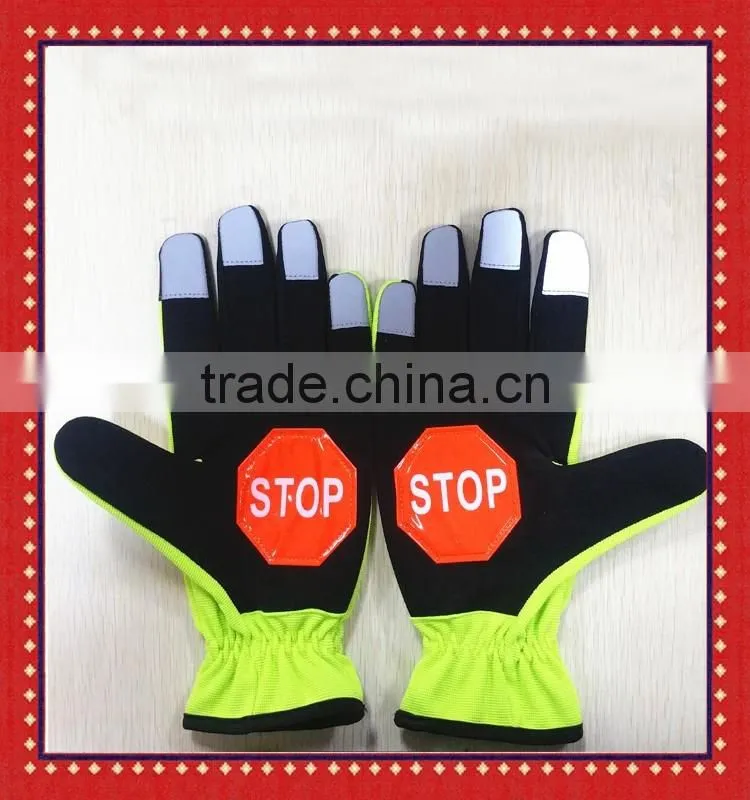 Police Security School Crossing Guard Traffic Safety Reflective Gloves