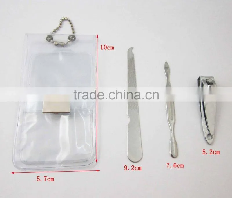 Mini Transparent Pouch 3pcs Girls Manicure Tools