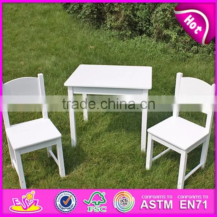 High quality kindergarten table and chairs natural wood daycare furniture W08G209-S