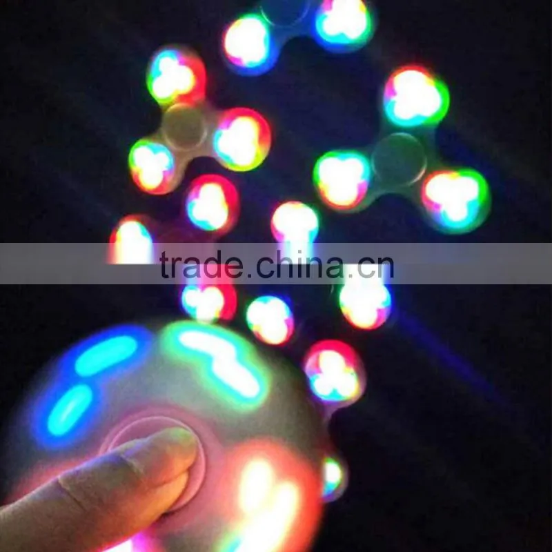 2017 Shine LED Hand Spinner Tri Fidget Finger Spinner EDC Spin Stress Focus Desk Toy