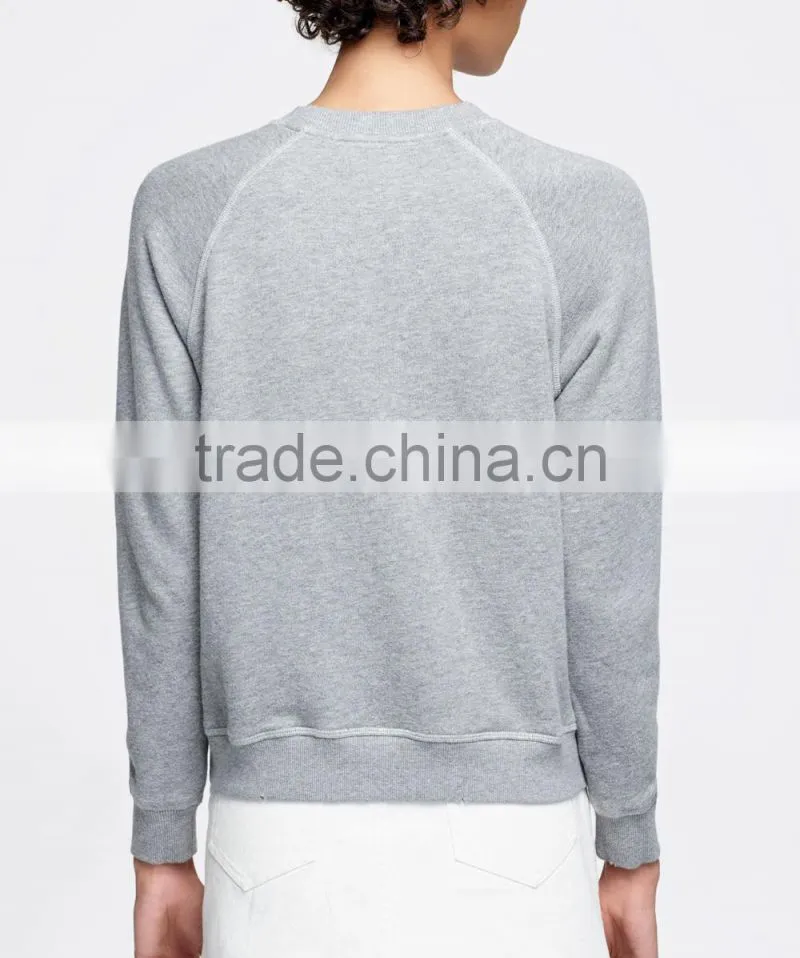 Tops for women round collar long sleeves word embroidered patchwork blouse for autumn/spring