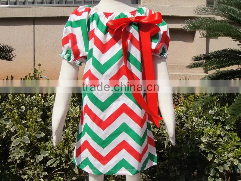 Wholesale fashion baby clothes chevron dress/smocked dress for the kids