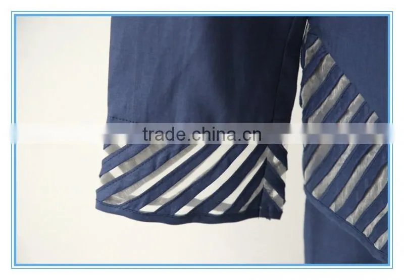 Linen Long Sleeve Royal Formal Women Skirt Suit With Organza Fabric