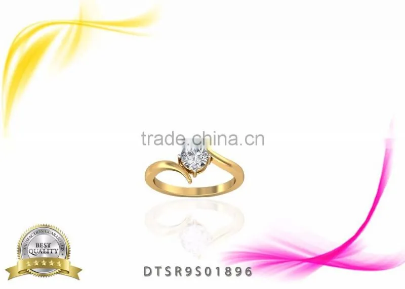 Single Stone 14kt Gold Plated Classy Ring