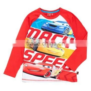 2015 sky blue 100% cotton long sleeve children's T-shirt