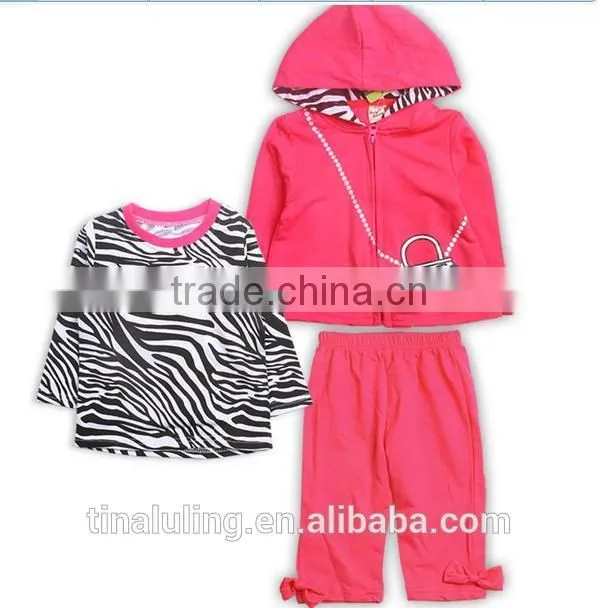 girls 3pcs clothing sets kids zabra boutqiue clothes sets baby outfits