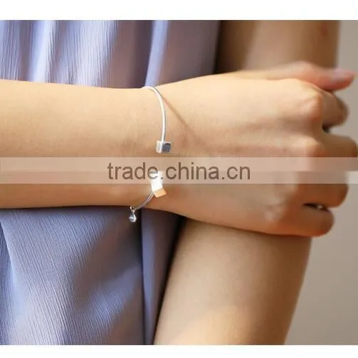 F20080N Copper silver plated bracelet hexagon open bracelet lettering LOVE
