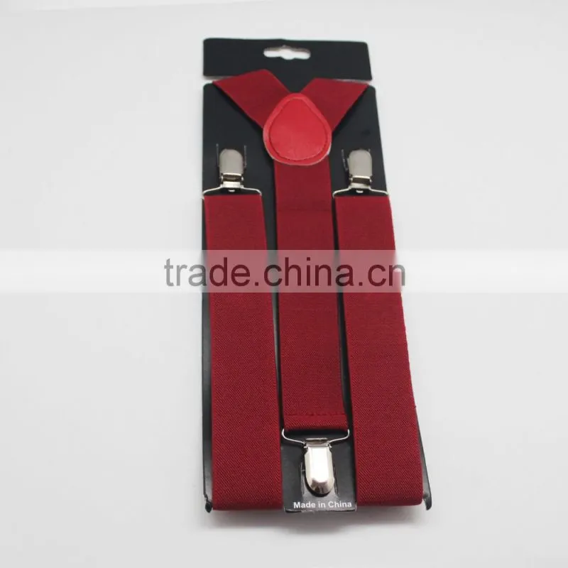 Custom Solid Color Elasticity Suspenders Cheap China Made