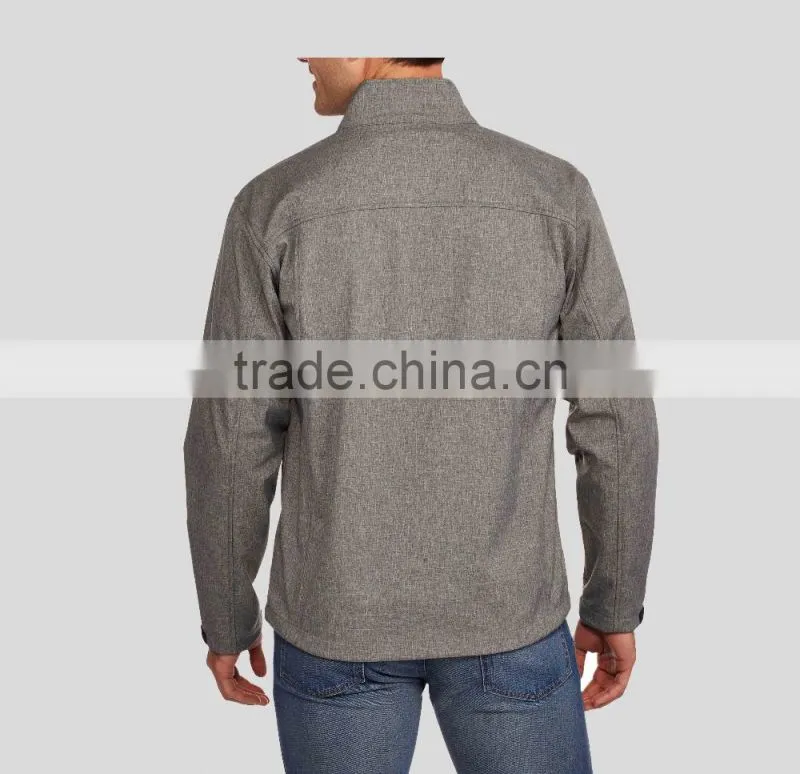 Woven shell bonded with 100%polyester fleece lined durable jacket for man