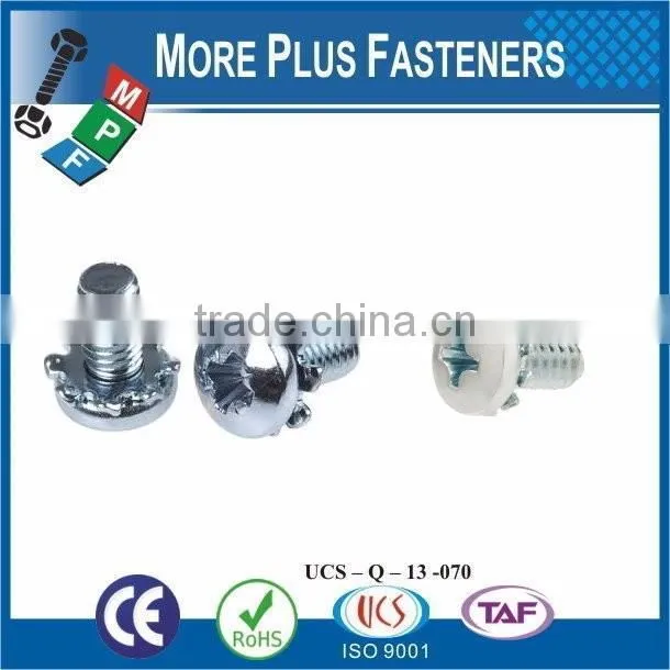 Taiwan JIS B1187 M3 M12 M3-0.5 x 10mm Phillips Pan Head Grade A2-70 Stainless Steel Square Conical Washer SEMS Machine Screw