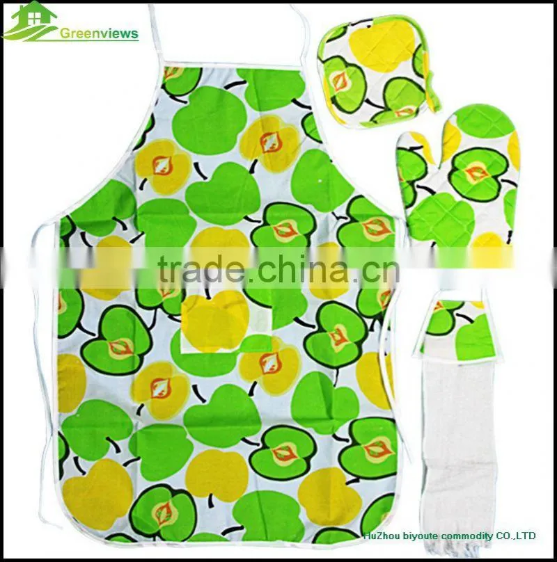 Promotion Beauty Apron Oven Mitt Sets new design kitchen funny oven mitt apron set